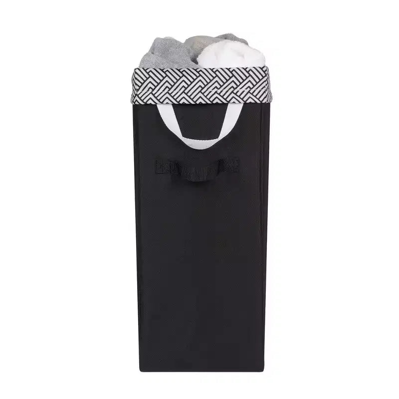 Panier à linge fin Neatfreak avec sac amovible : panier à linge noir étroit, capacité de 70 L, aucun assemblage requis