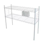 Étagère en acier à tablettes réglables Organize It All, blanc : Bibliothèque verticale à 2 tablettes, cadre en acier, hauteur 36 po, profondeur 12 po