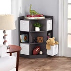 Meuble de rangement d'angle Badger Basket Cubby avec 4 paniers réversibles anthracite : 9 compartiments, 10 étagères, cadre en MDF