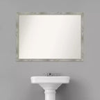 Miroir mural carré de salle de bain Dove non biseauté 41" x 30" Gris délavé - Amanti Art : Cadre en polystyrène, Fixation murale