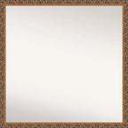28" x 28" Non-Beveled Antique Bronze Wood Wall Mirror - Amanti Art