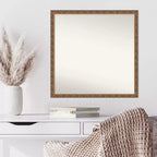 Miroir mural en bois de 71 cm x 71 cm, bronze antique, non biseauté - Amanti Art