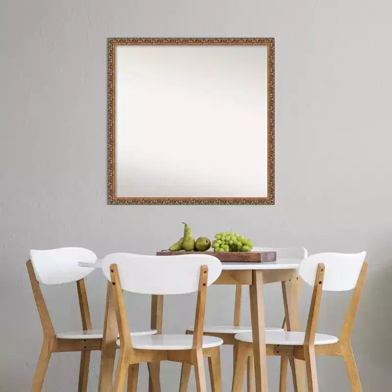 Miroir mural en bois de 71 cm x 71 cm, bronze antique, non biseauté - Amanti Art