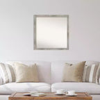 Miroir mural carré 29 po x 29 po sans biseau, gris colombe délavé - Amanti Art