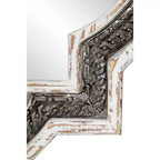 Miroir Mural Blanc Trèfle en Bois - Olivia & May : Incrustation en Fer Baroque, Aucun Assemblage Requis