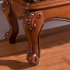 Vitrine en bois marron traditionnel avec portes vitrées
