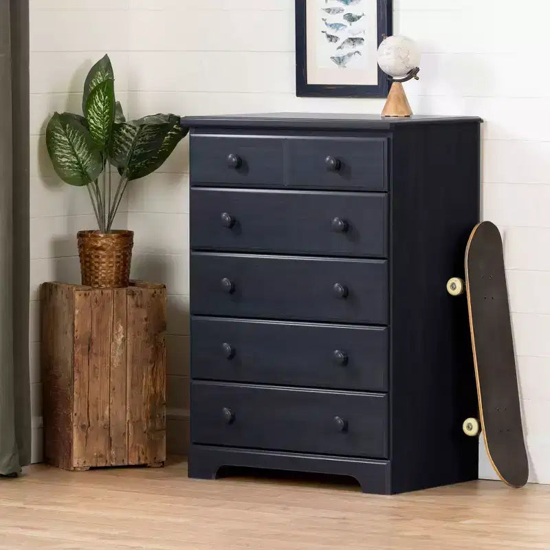 Commode à 5 tiroirs pour enfant South Shore Summer Breeze, bleu myrtille