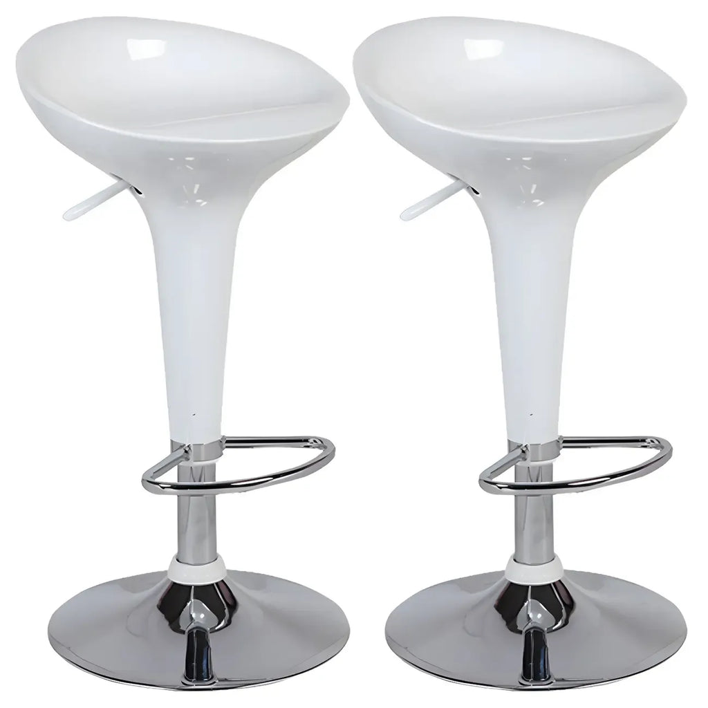 Tabouret de bar pivotant en plastique chromé réglable en hauteur