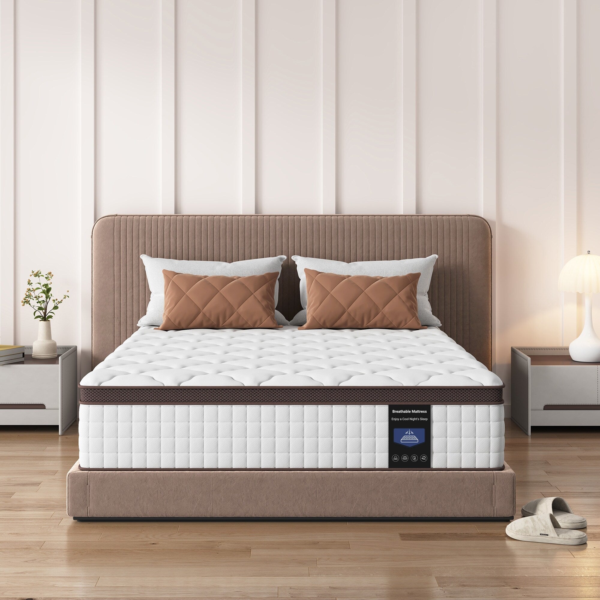 Matelas en mousse à mémoire de forme hybride 10 po – Soutien ferme moyen avec ressorts renforcés pour le soulagement de la pression, certifié CertiPUR-US