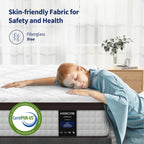Matelas en mousse à mémoire de forme hybride 10 po – Soutien ferme moyen avec ressorts renforcés pour le soulagement de la pression, certifié CertiPUR-US