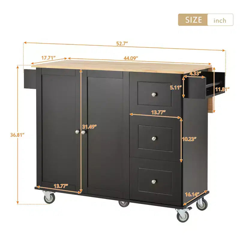 Chariot de cuisine moderne Whisen, chariot de cuisine avec étagères et tiroirs