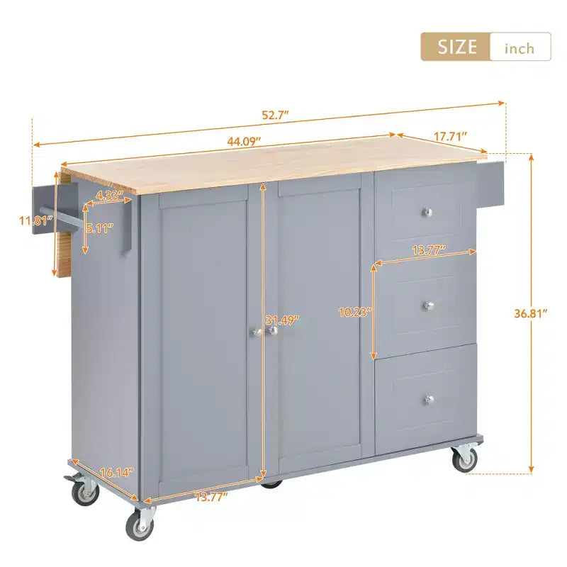 Chariot de cuisine moderne Whisen, chariot de cuisine avec étagères et tiroirs