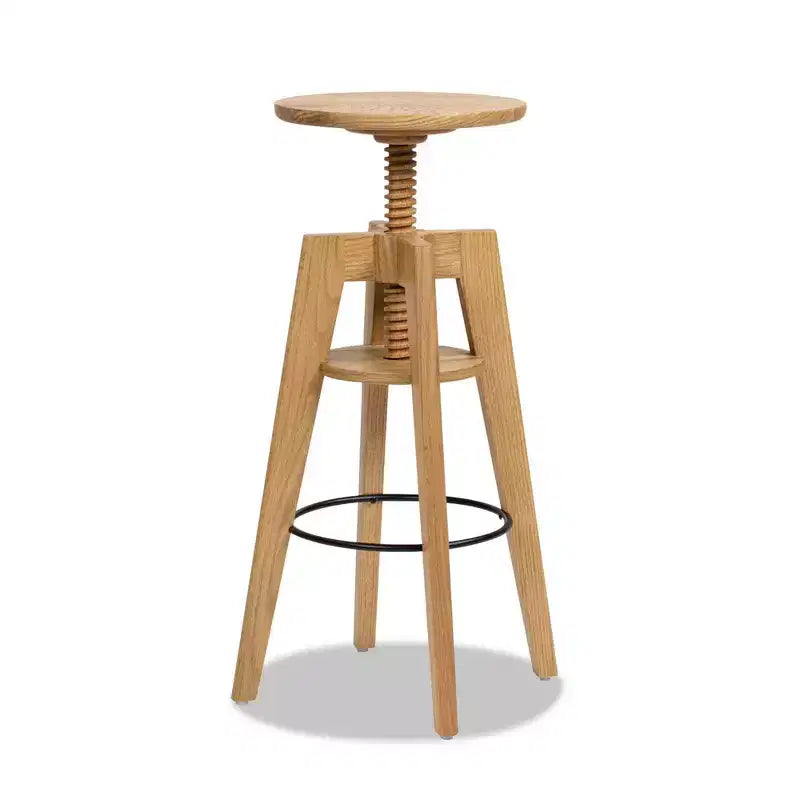 Tabouret de bar réglable en bois de chêne Spencer Minimaliste Jennifer Taylor Home, chêne brun noyer