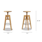 Tabouret de bar réglable en bois de chêne Spencer Minimaliste Jennifer Taylor Home, chêne brun noyer