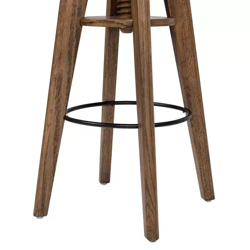 Tabouret de bar réglable en bois de chêne Spencer Minimaliste Jennifer Taylor Home, chêne brun noyer