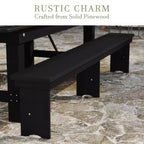 Banc pliant de style ferme Merrick Lane en pin massif, 96 x 12