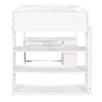 Lit mezzanine double/grand format avec échelle, étagères et bureau avec tiroirs - ModernLuxe