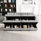 Canapé-lit modulaire Belffin Weave avec rangement (8 places + 6 côtés)