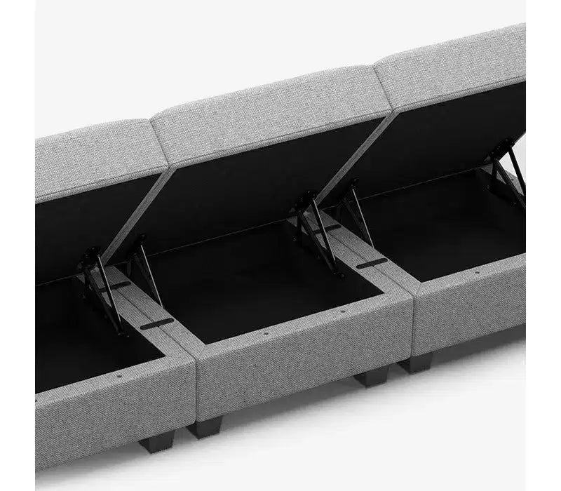 Canapé-lit modulaire Belffin Weave avec rangement (8 places + 6 côtés)