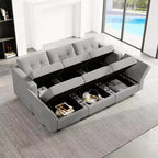 Canapé-lit modulaire Belffin Weave avec siège de rangement (6 places + 7 côtés)