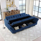 Canapé-lit modulaire Belffin Weave avec siège de rangement (6 places + 7 côtés)