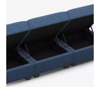 Canapé-lit modulaire Belffin Weave avec siège de rangement (6 places + 7 côtés)
