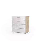 HomeStock Commode verticale en panneaux de particules de 16,7 cm de hauteur avec 4 tiroirs en finition beige