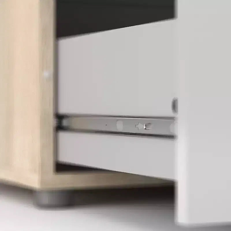 HomeStock Commode verticale en panneaux de particules de 16,7 cm de hauteur avec 4 tiroirs en finition beige