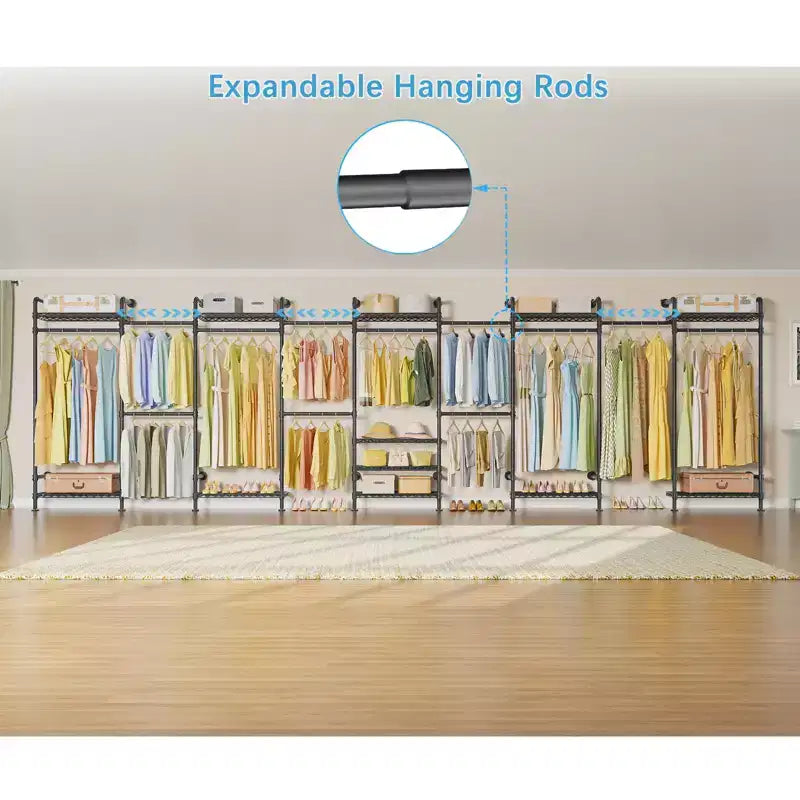 Timate U4 Portant à Vêtements en Forme de U Robuste, Portant à Vêtements Extensible Fixé au Mur, Grand Système de Dressing