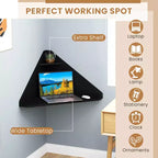 Bureau d'ordinateur flottant d'angle Costway, bureau d'étude mural avec étagère de rangement, blanc/noir