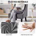 Yaheetech Lot de 2 chaises d'appoint modernes en velours pour salon chambre