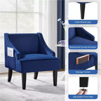 Yaheetech Lot de 2 chaises d'appoint modernes en velours pour salon chambre