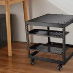 VEVOR Lot de 2 étagères pour serveur 1U, profondeur 10/254 mm, capacité de charge maximale 22,7 kg, étagère de montage murale ou en porte-à-faux ventilée avec plateau