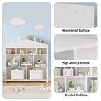 Meuble de rangement 9 cubes pour livres et jouets pour enfants - Bibliothèque en bois blanc pour salle de jeux, chambre de bébé et chambre d'enfant