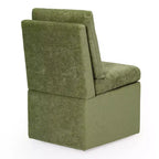 Chaises de salle à manger sans accoudoirs WestinTrends Soho Modern en chenille rembourrée avec roulettes (lot de 4), vert olive