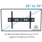 Support mural TV Karl Home pour téléviseurs de 32 à 70 pouces avec niveau à bulle