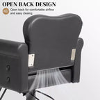 Fauteuil de salon de coiffure pivotant hydraulique robuste Karl Home Black Gold avec capitonnage à boutons
