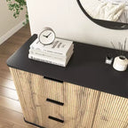 Meuble TV GDFStudio Sandy minimaliste moderne 55 en bois à quatre portes