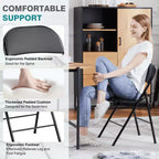 MAYEERTY Lot de 2 chaises pliantes en cuir pour la maison, le bureau ou les fêtes - Portables et confortables