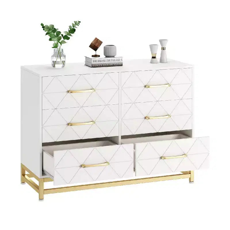 Commode de rangement Zstar à 6 tiroirs pour chambre, salon, couloir
