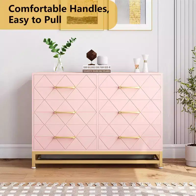 Commode de rangement Zstar à 6 tiroirs pour chambre, salon, couloir