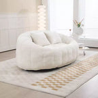 Canapé pouf MAYEERTY en chenille beige à dossier haut pour adultes et enfants, intérieur et extérieur