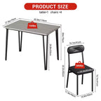 Ensemble de salle à manger 4 pièces, avec 4 chaises pour petit espace