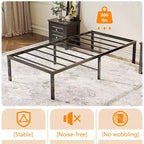 Cadres de lit double 12 pouces de hauteur Karl Home robustes, plateforme de lit en métal, pas besoin de sommier tapissier