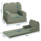 Canapé pour enfants, fauteuil-canapé pour tout-petits 2-en-1 convertible en tissu polaire Teddy, chaise longue pliable douce pour enfants, canapé-lit confortable
