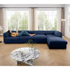 Canapé modulable avec rangement, dossier cylindrique et accoudoirs, assise profonde et confortable, durable et offrant un bon soutien pour le salon.