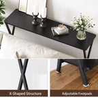 Petite console d'entrée, Table de couloir étroite, Console industrielle à 2 niveaux avec étagères, Table derrière le canapé, Consoles de foyer