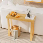 VINGLI 42.9 Table Console, Table d'entrée en bois massif, Table de canapé étroite pour salon, entrée, bois naturel