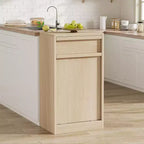 Poubelle inclinable, avec rangement de 38 litres, cache-poubelle autoportant, panier à linge pour cuisine, salle à manger, salon