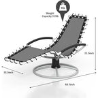 Chaise longue de patio - Pivotante à 360°, Chaises de bronzage avec accoudoirs pour toutes les saisons, Bord de piscine, Balcon, Jardin